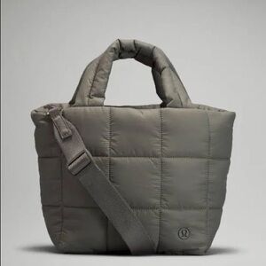 Lululemon Quilted Grid Tote Bag Mini 5L Grey Sage